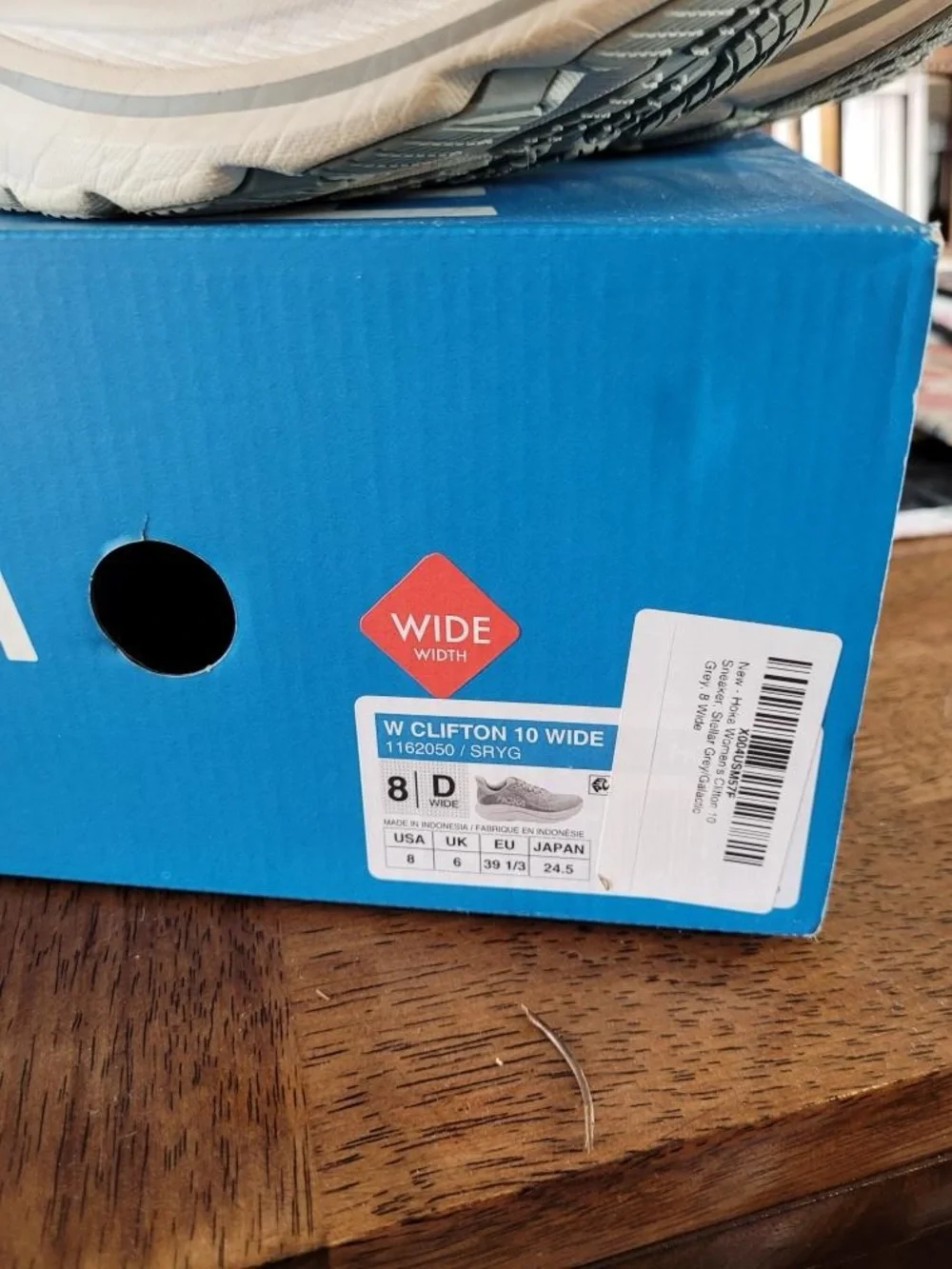 Hoka Light Gray/White Women's Running Sneakers - Picture 4 of 5